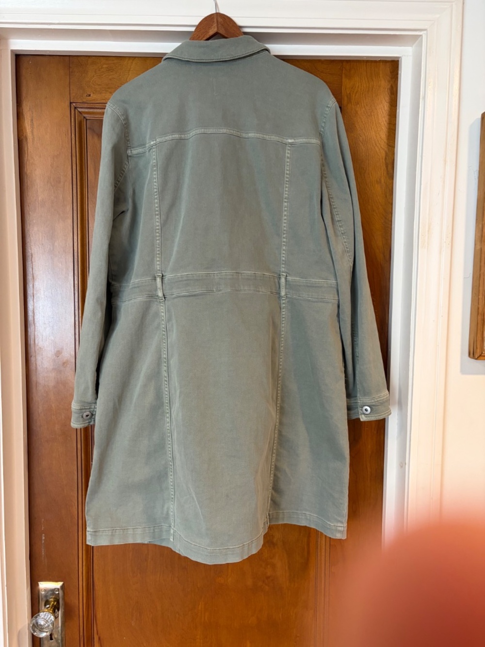J.Jill Sage Green Denim Tahoe Utility Duster Jacket (L) - Picture 4 of 4